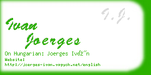ivan joerges business card